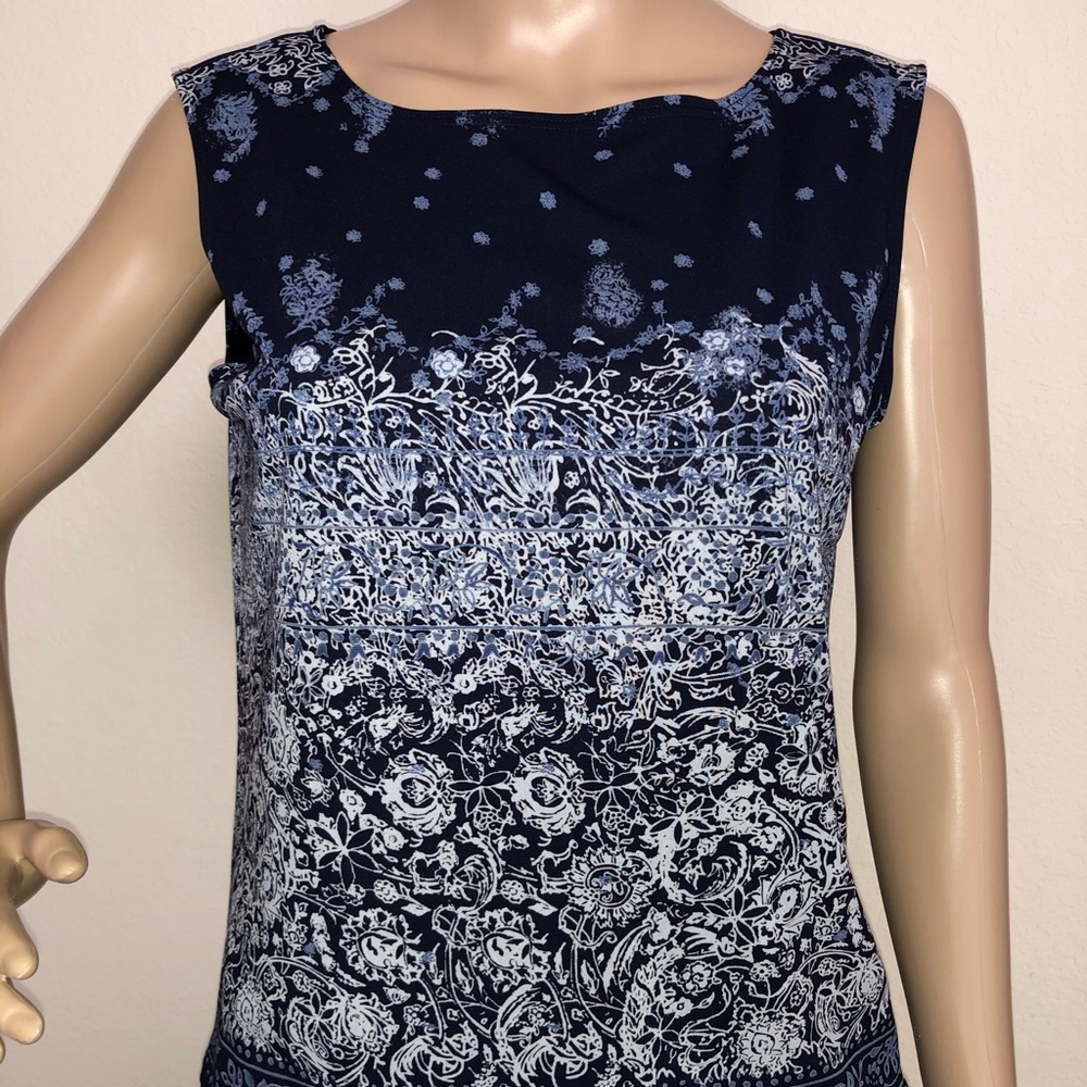 Max Studio Navy & White Tank